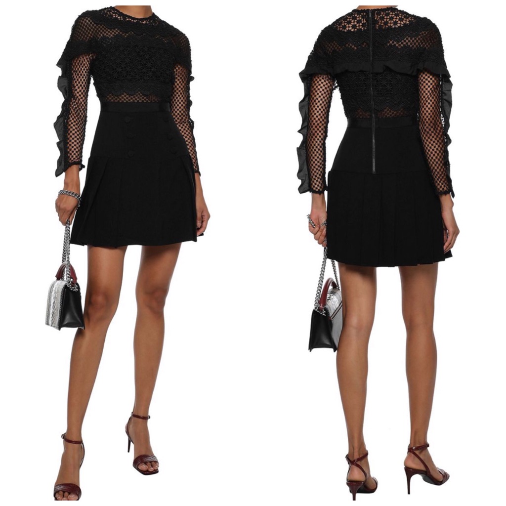 Nwt Self Portrait Bellis Lace Trim Dress